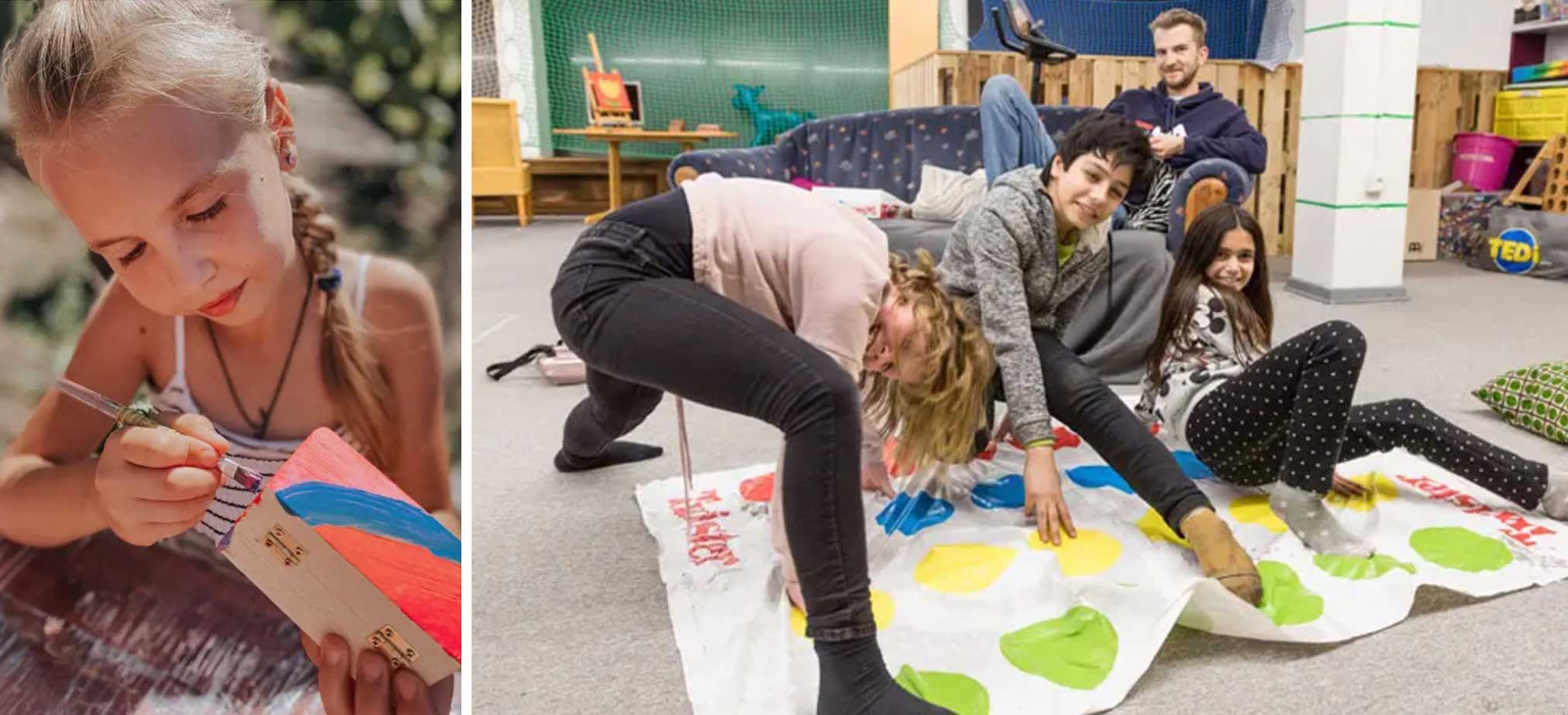 Einsatz gegen Kinderarmut – ein Mädchen bemalt Schatulle im Familienzentrum Stern im Norden